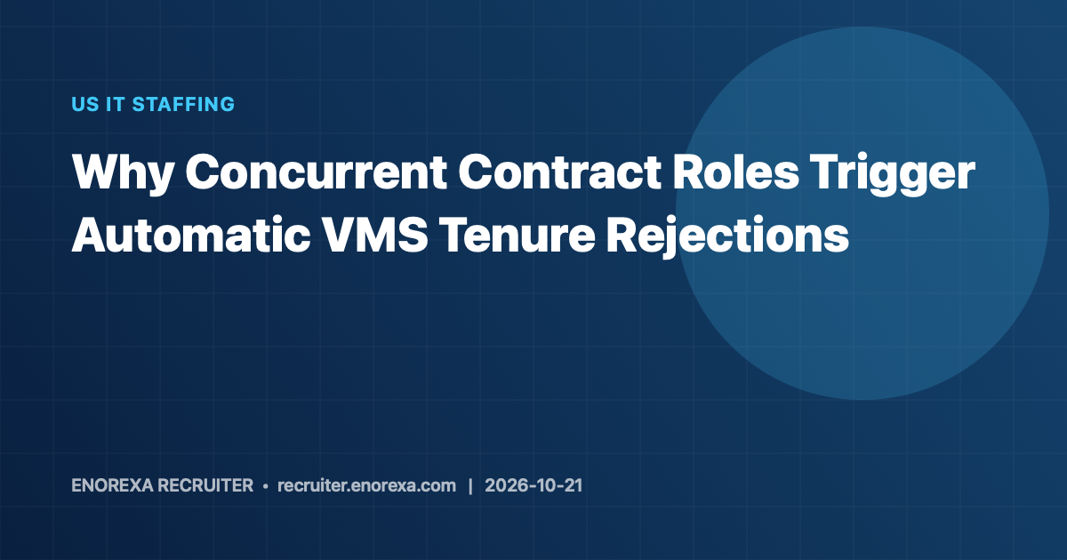 Why Concurrent Contract Roles Trigger Automatic VMS Tenure Rejections